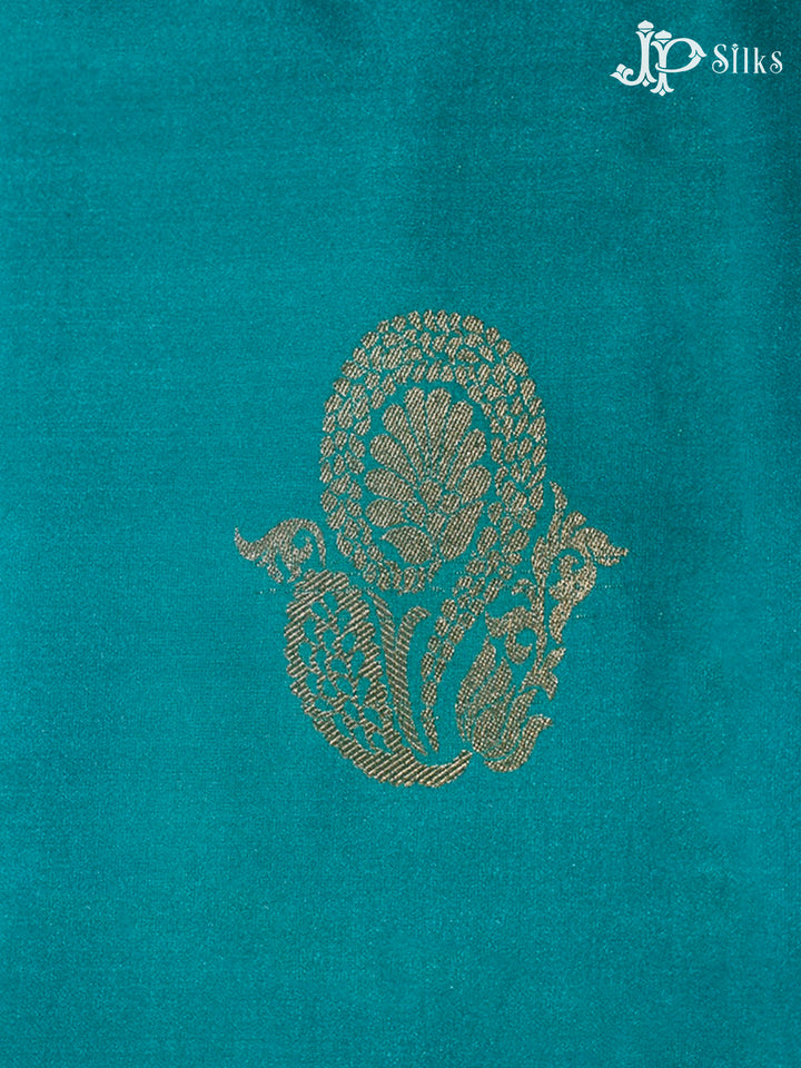 Teal Green and Purple Art Silk Saree - G313
