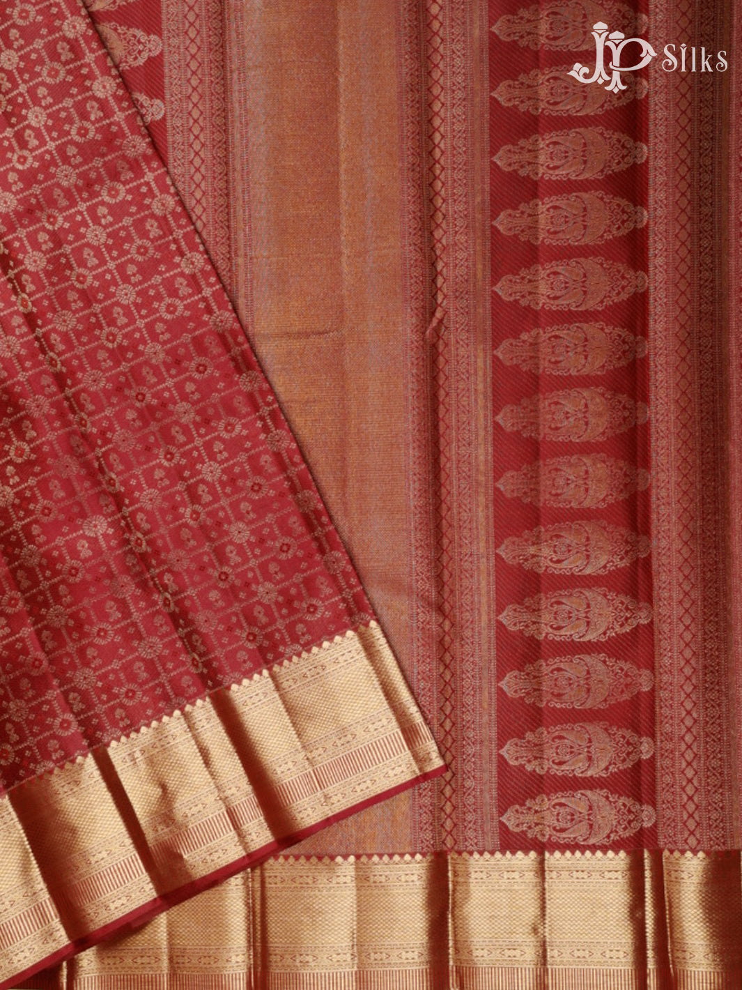 Dark Maroon Bridal Kanchipuram Silk Saree - G213