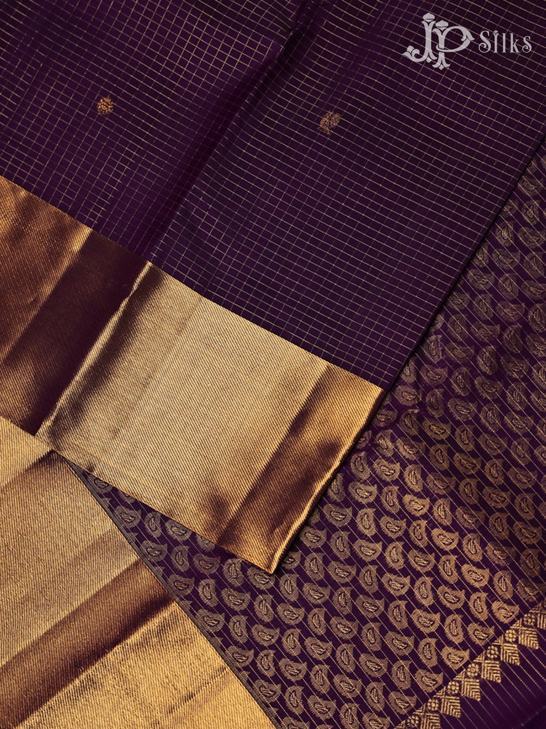 Deep Violet Kanchipuram Silk Saree - F2336 - View 4