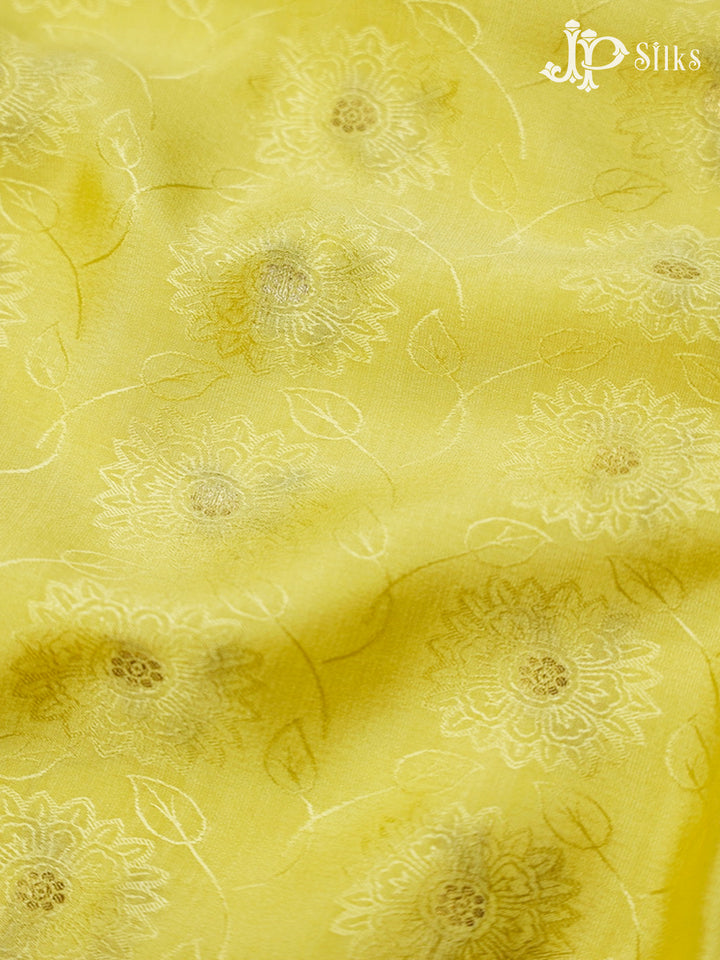 Lemon Yellow And Onion Pink Mysore Silk Saree - D4771