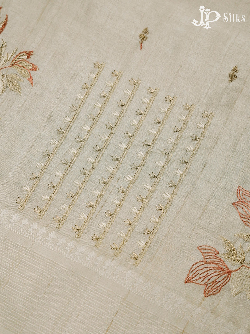 Off-White Semi Tussar Saree - G181