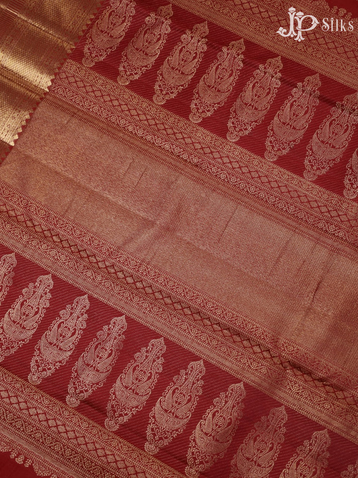 Dark Maroon Bridal Kanchipuram Silk Saree - G213