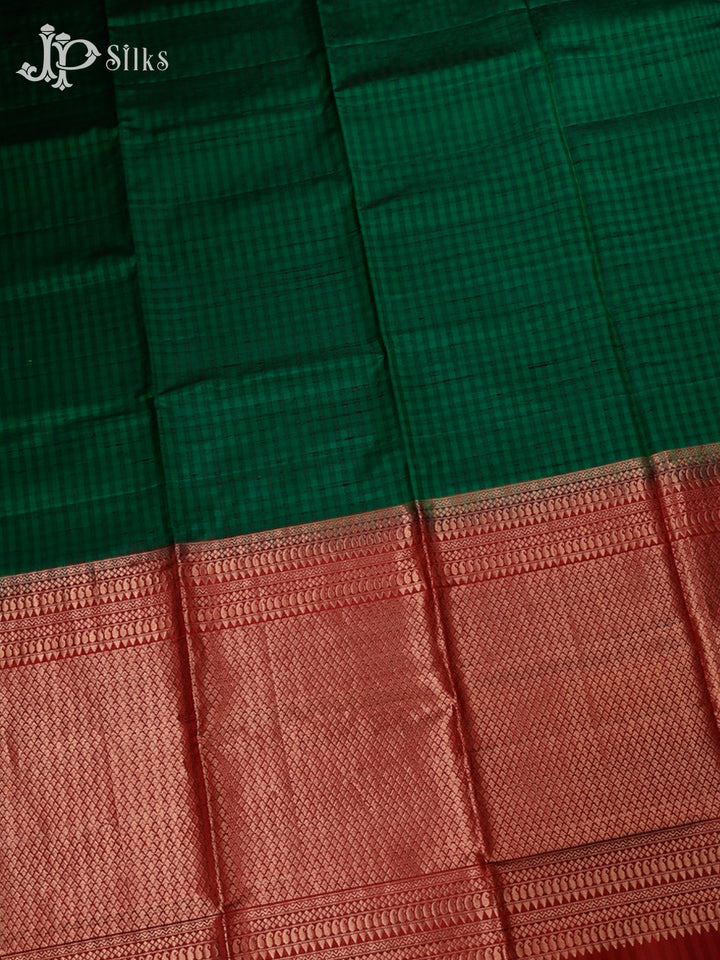 Bottle Green And Maroon Soft Silk Saree - F3551