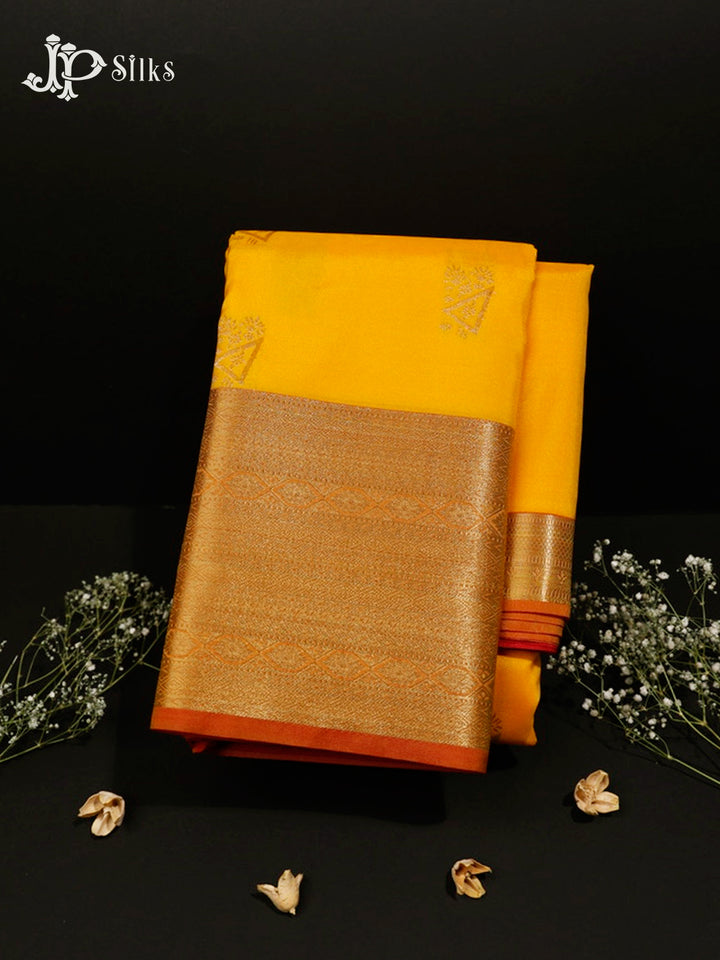 Yellow and Red Art Silk Saree - G308