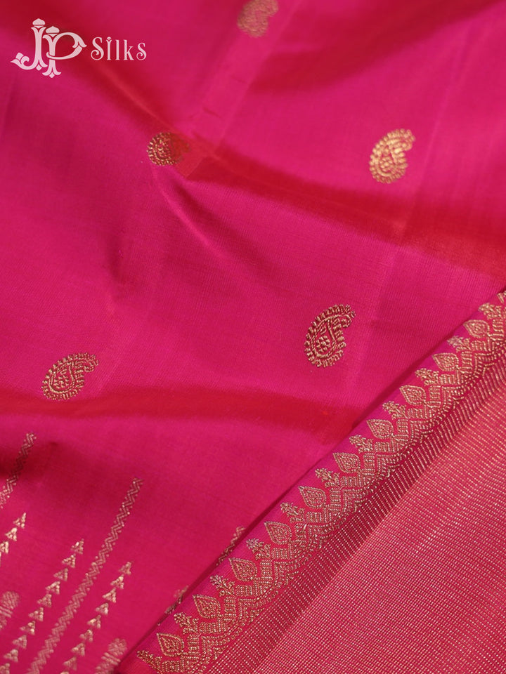 Reddish Pink Kanchipuram 2G Zari Silk Saree - H7