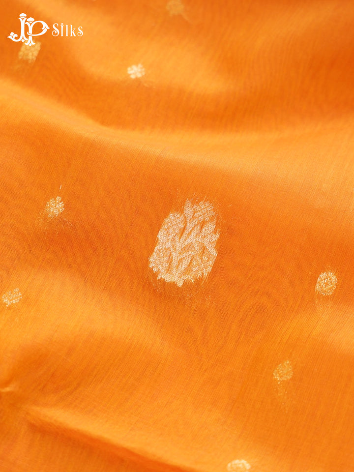 Mango Yellow And Pinkish Yellow Kora Cotton Saree - G912