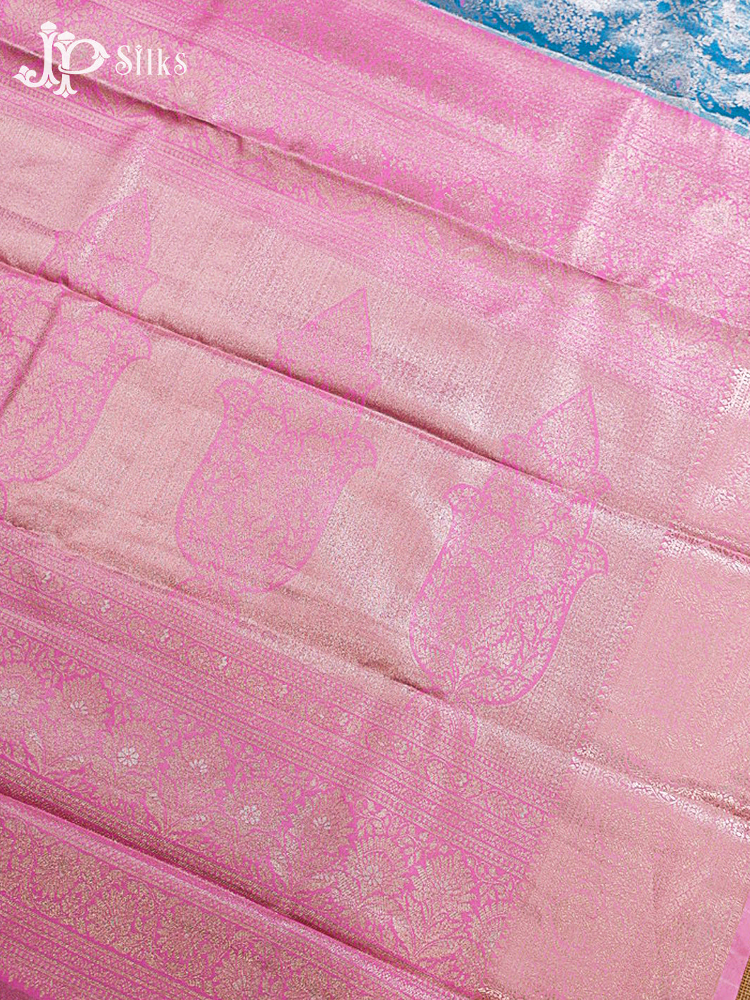 Sky Blue and Baby Pink Art Silk Saree - H15
