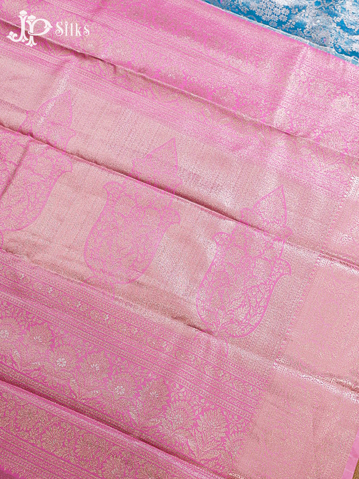 Sky Blue and Baby Pink Art Silk Saree - H15