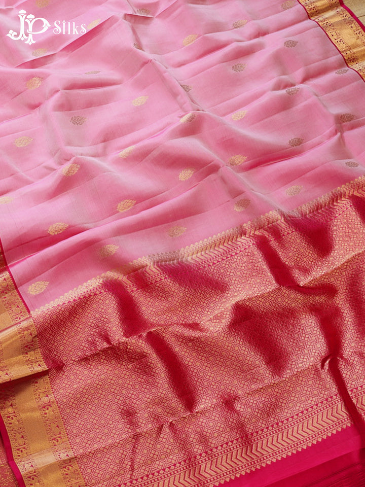 Baby Pink & Rani Pink Pure Silk Mix Saree - G928