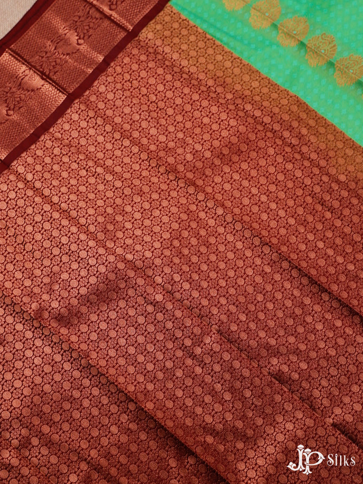 Green And Brown Art Silk Saree - F3602