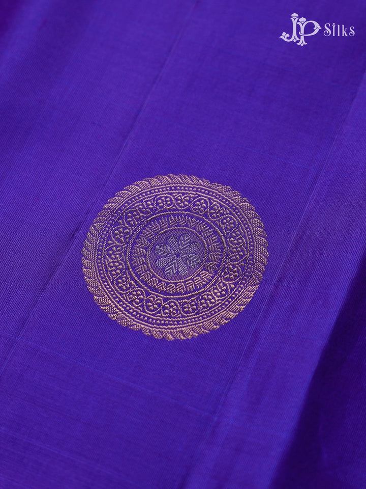 Dark Violet And Teal Blue Soft Silk Saree - F2748