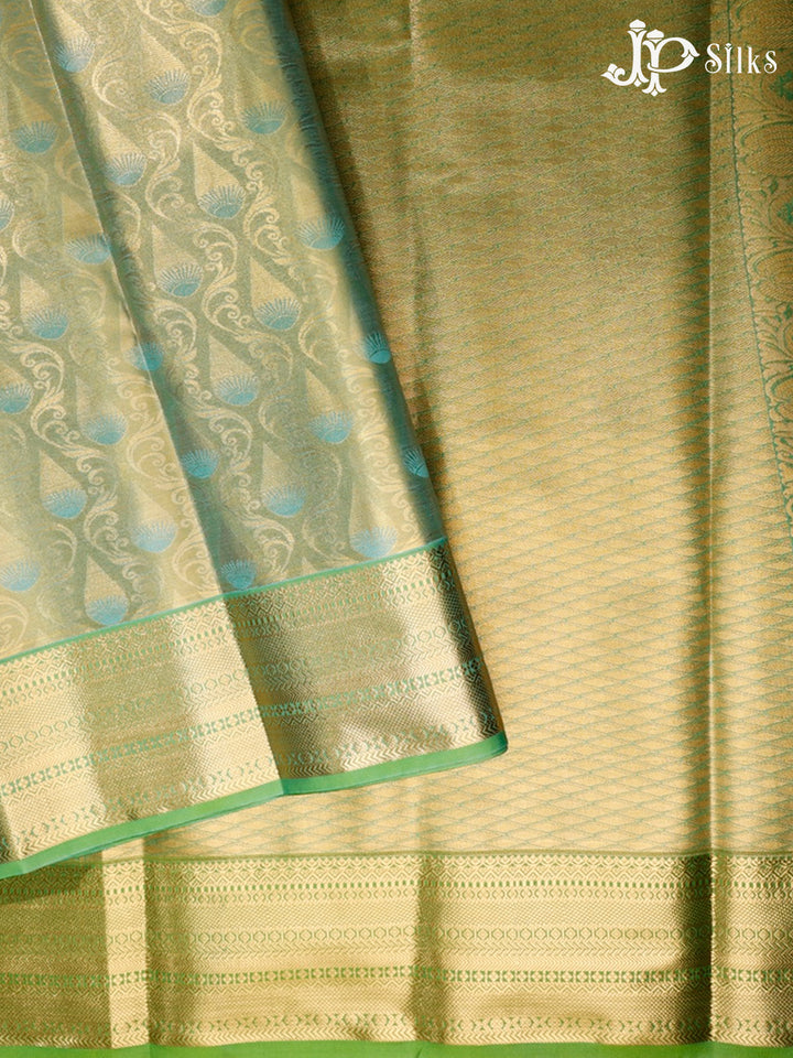 Blue and Light Green Art Silk Saree - G300