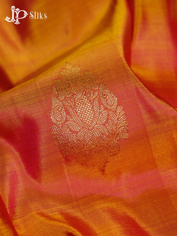 Dual Shade Pink Kanchipuram Pure Silk Saree - A1121