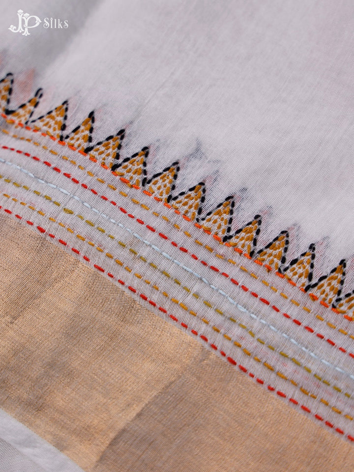White Semi Tussar Saree - G26