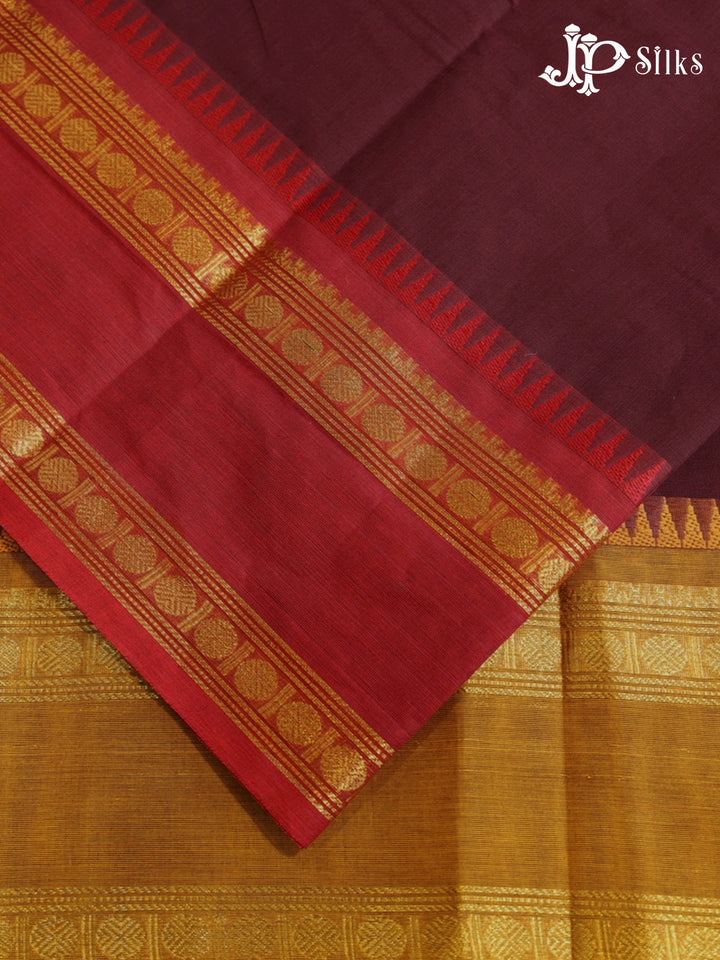 Maroon Theni Cotton Saree - G882
