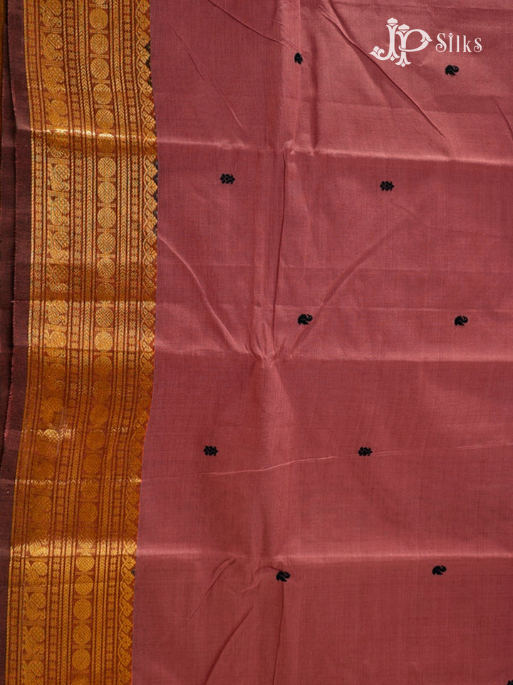 Old Mauve Theni Cotton Saree- view3