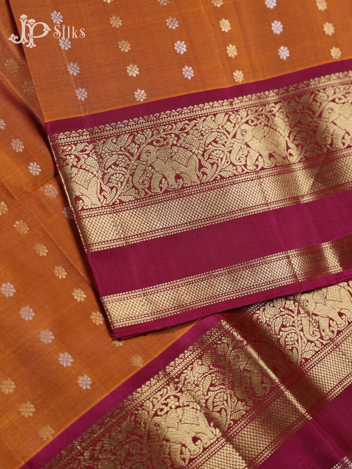 Rust Orange & Magenta Pink Soft Silk Saree - G824-view5