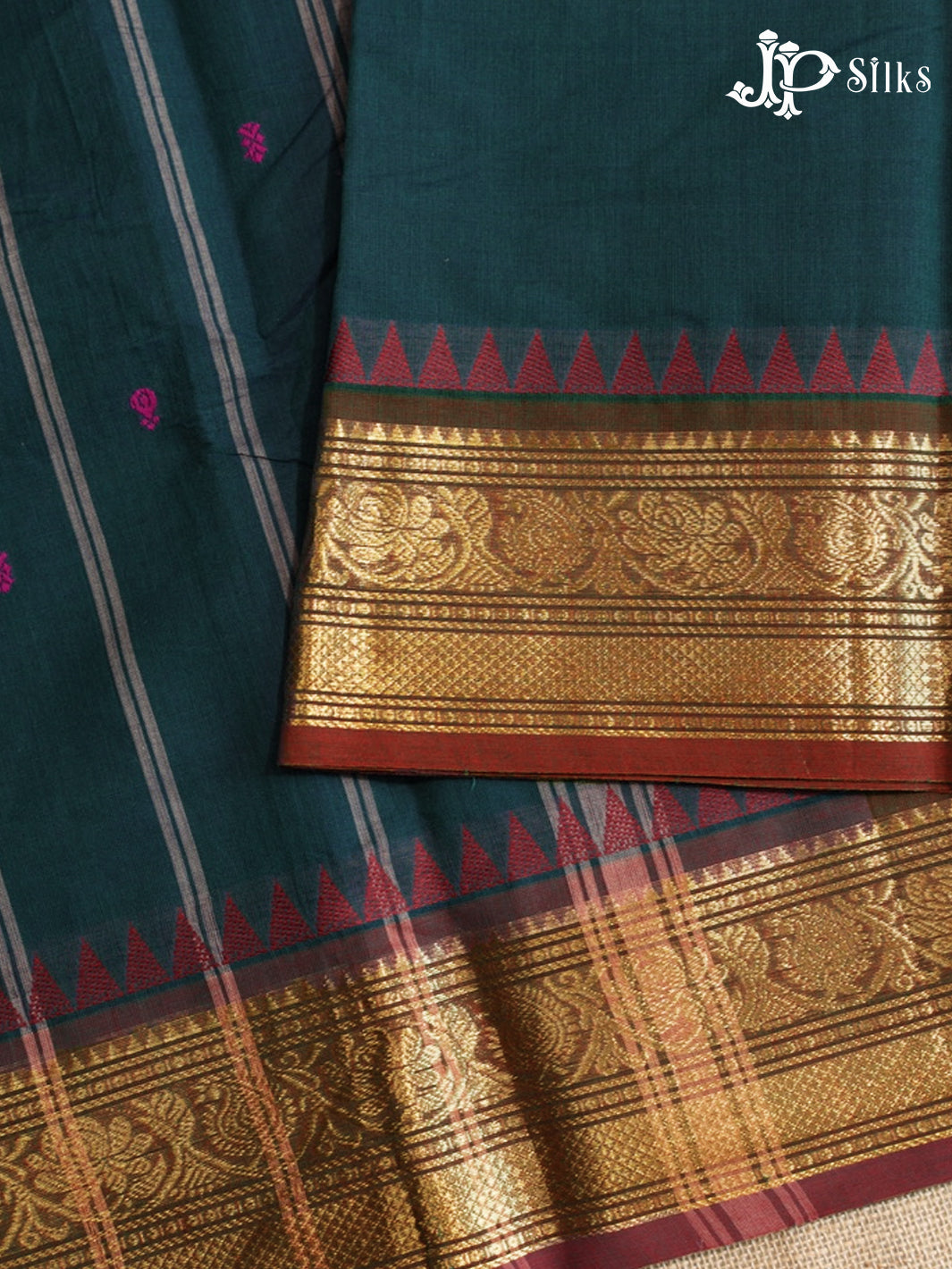 Dark Green Theni Cotton Saree - G900