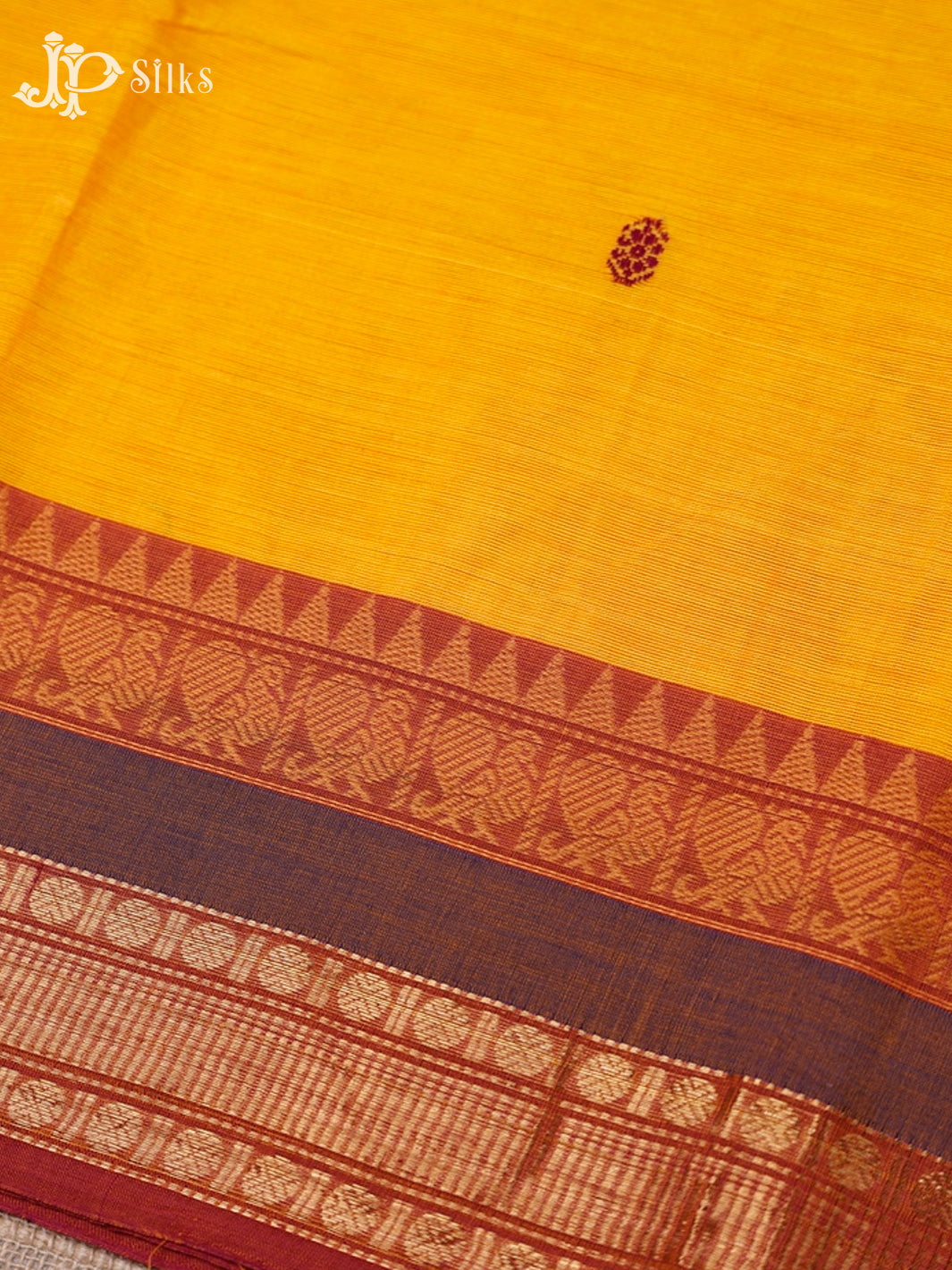 Dark Mango Colour Cotton Saree - G93