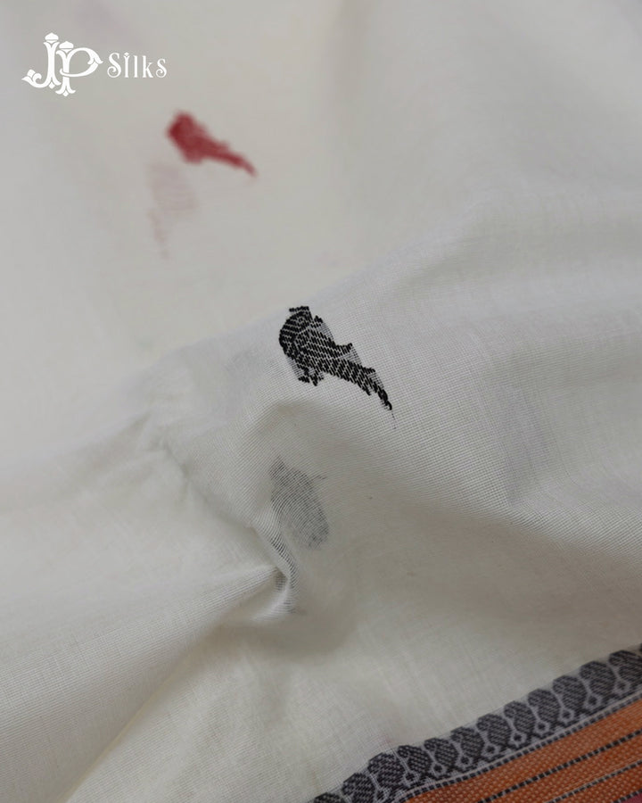 White Kanchi Cotton Saree - D9726-view3