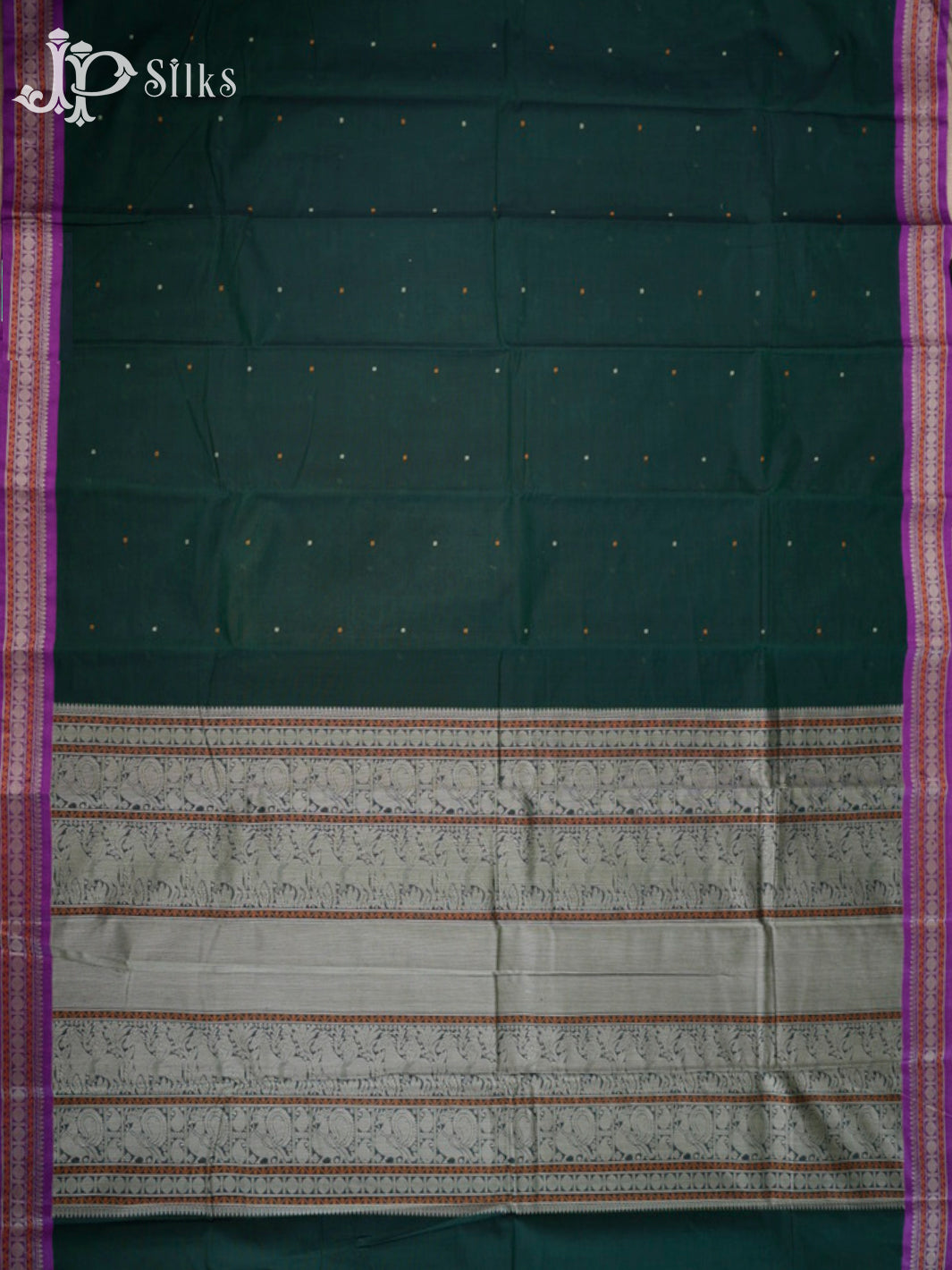 Bottle Green Kanchi Cotton Saree - D9703-view7