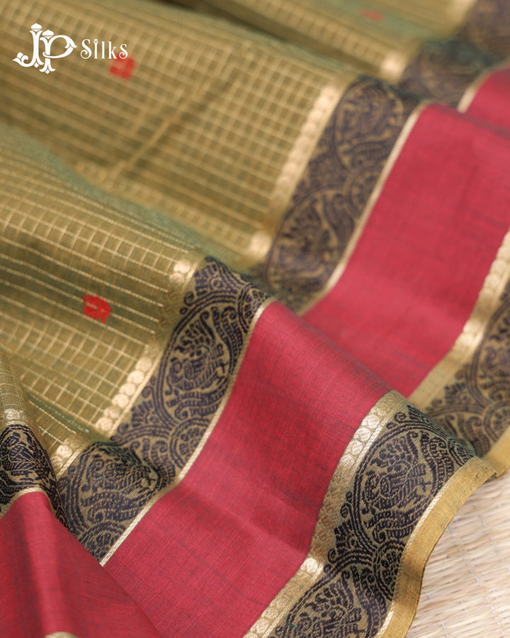 Olive Green Kanchi Cotton Saree - D9770-view4