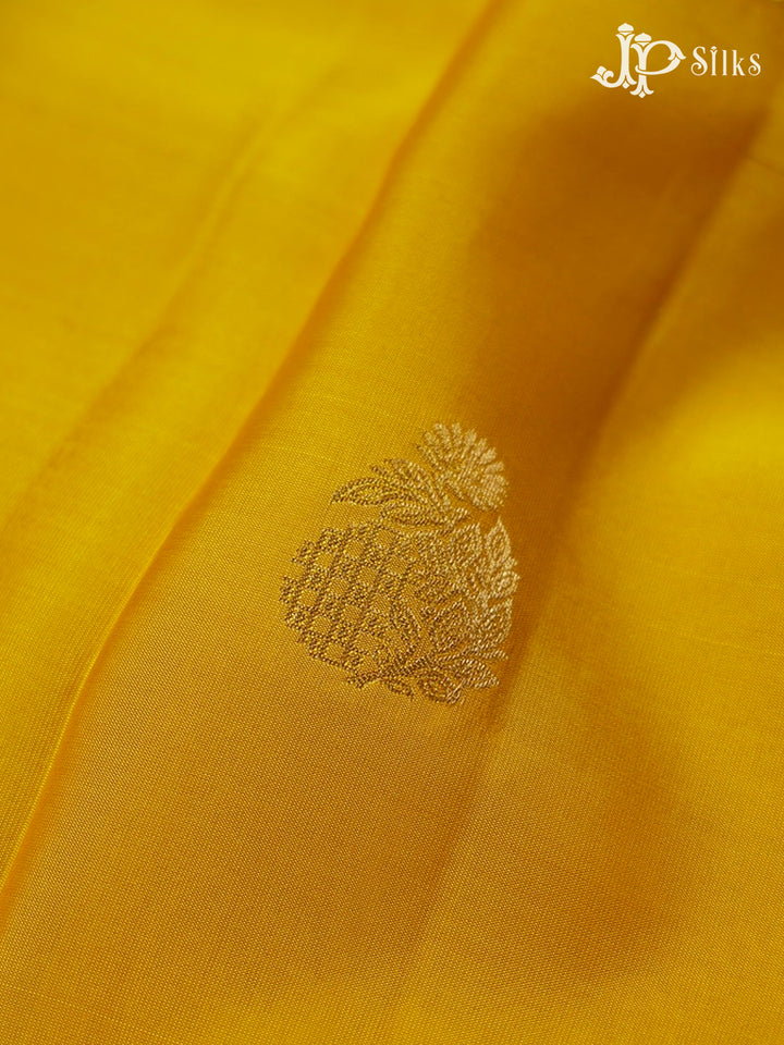 Yellow And Brown Pure Silk Mixed Saree - F3559