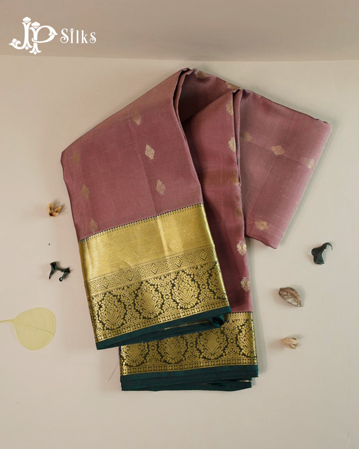 Bole Brown & Bottle Green Pure Silk MIx Saree - G836