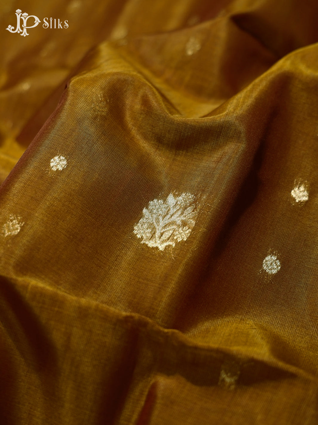 Dual Shade Mustard and Maroon Kora Cotton Saree - G335