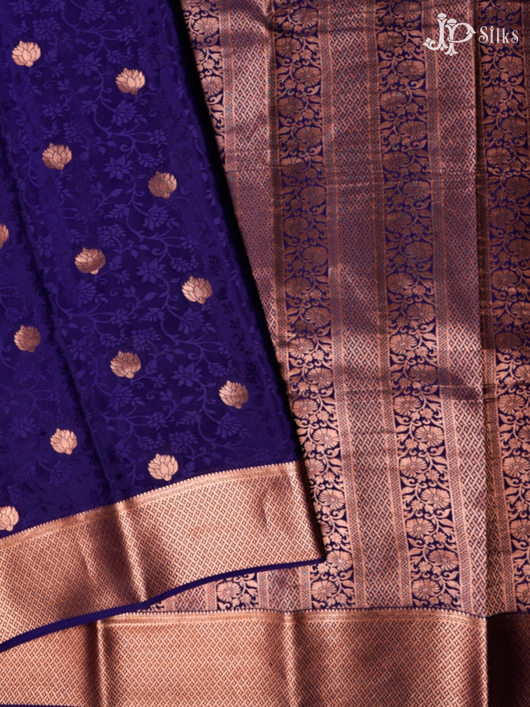Dark Ink Blue Mysore Silk Saree - D4768
