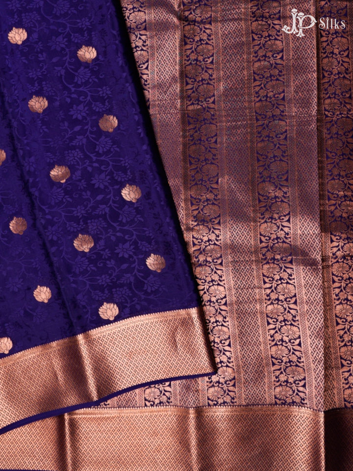 Dark Ink Blue Mysore Silk Saree - D4768