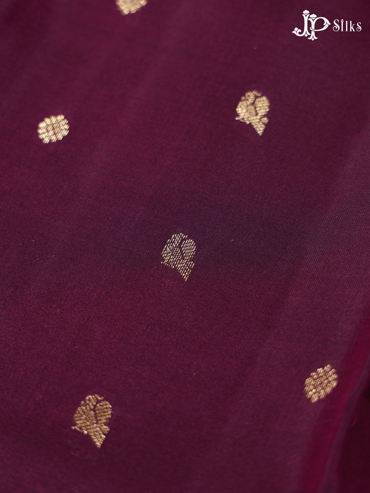 Wine Pure Silk Mixed Saree - G323
