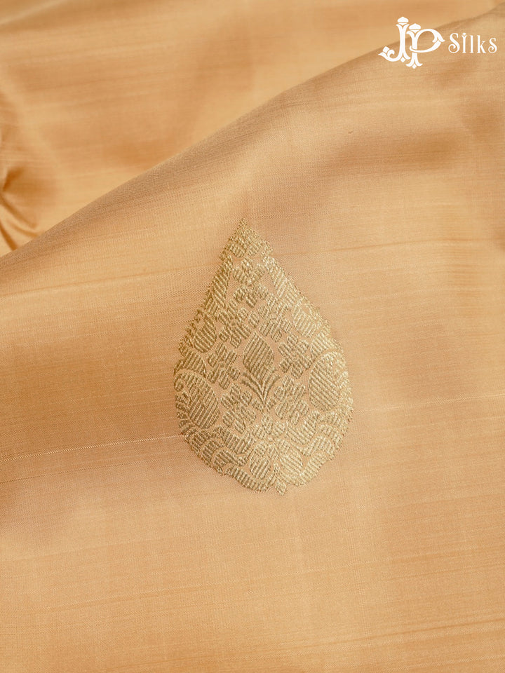 Cream and Onion Pink Kanchipuram Silk Saree - F6