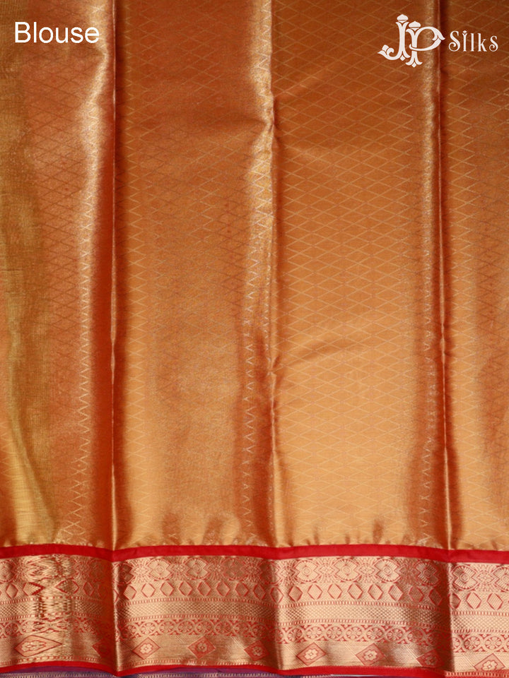 Blue, Red and Maroon Art Silk Saree - G305