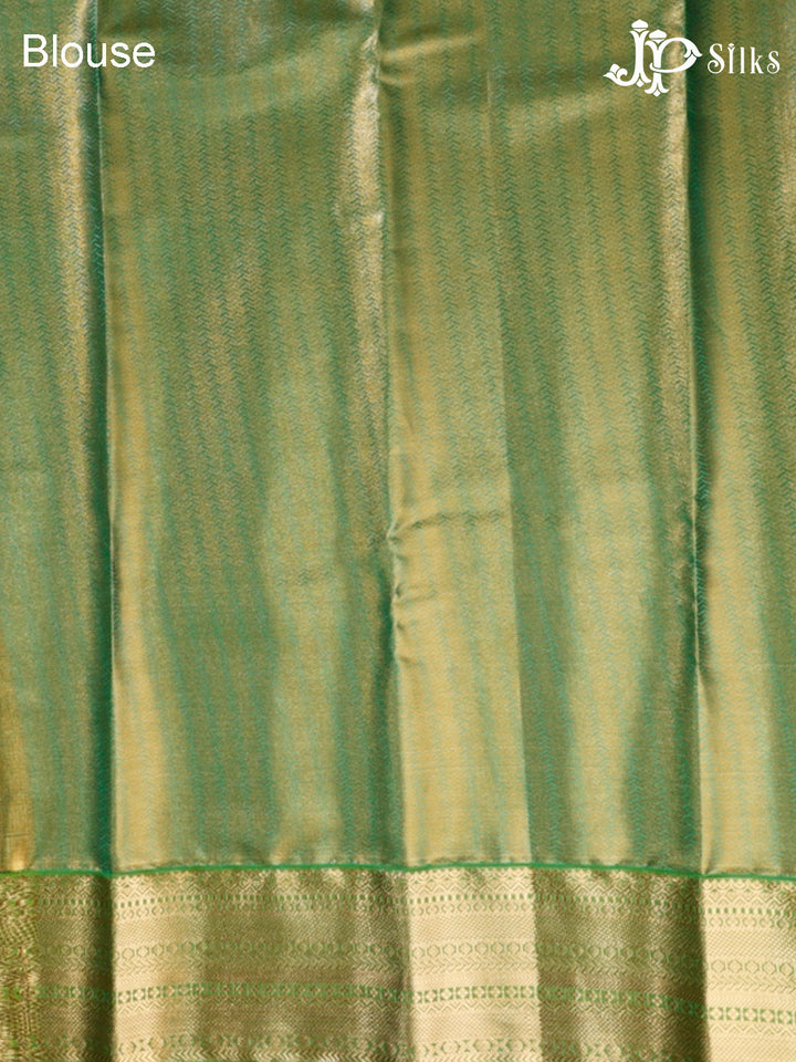 Blue and Light Green Art Silk Saree - G300