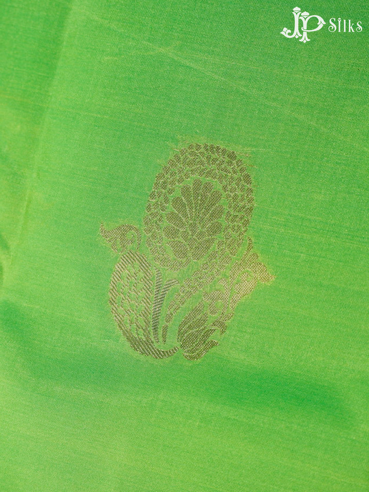 Parrot Green and Purple Art Silk Saree - G314