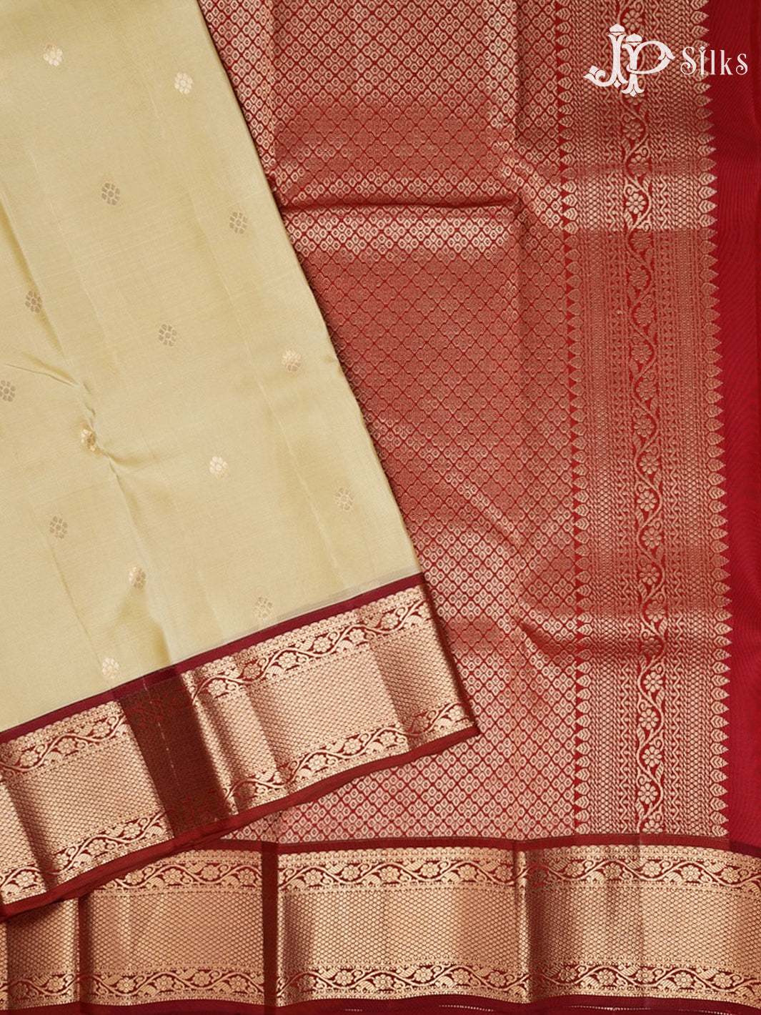 Beige And Maroon Pure Silk Mixed Saree - G65