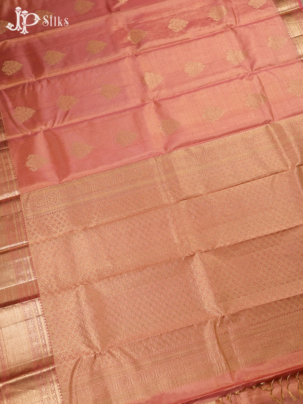 Peach Kanchipuram Tissue Fancy Silk Saree - F3573