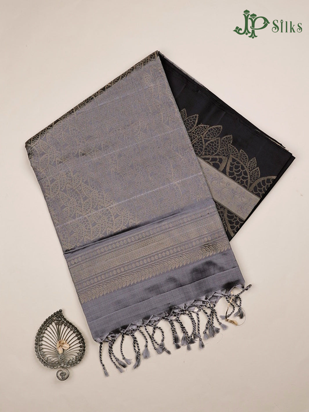 Black Soft Silk Saree - F2450