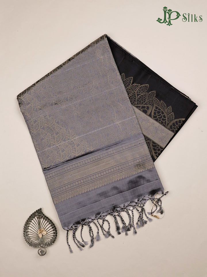 Black Soft Silk Saree - F2450