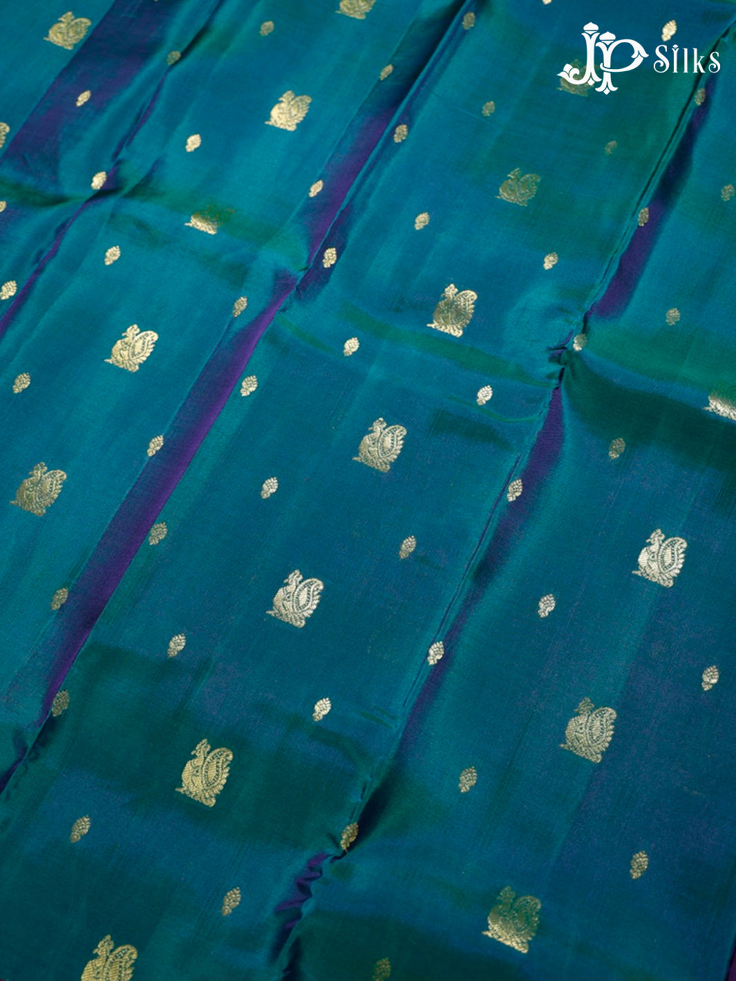 Peacock Green and Violet Pure Silk Mixed Saree - G329