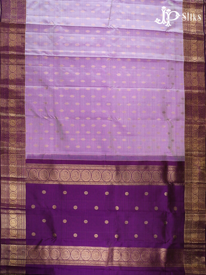 Lavender & Deep Purple Kanchipuram 2G Zari Silk Saree - G866
