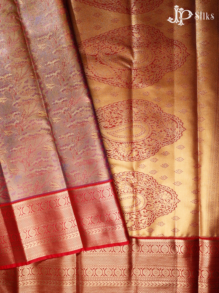 Magenta, Red and Blue Art Silk Saree - G302