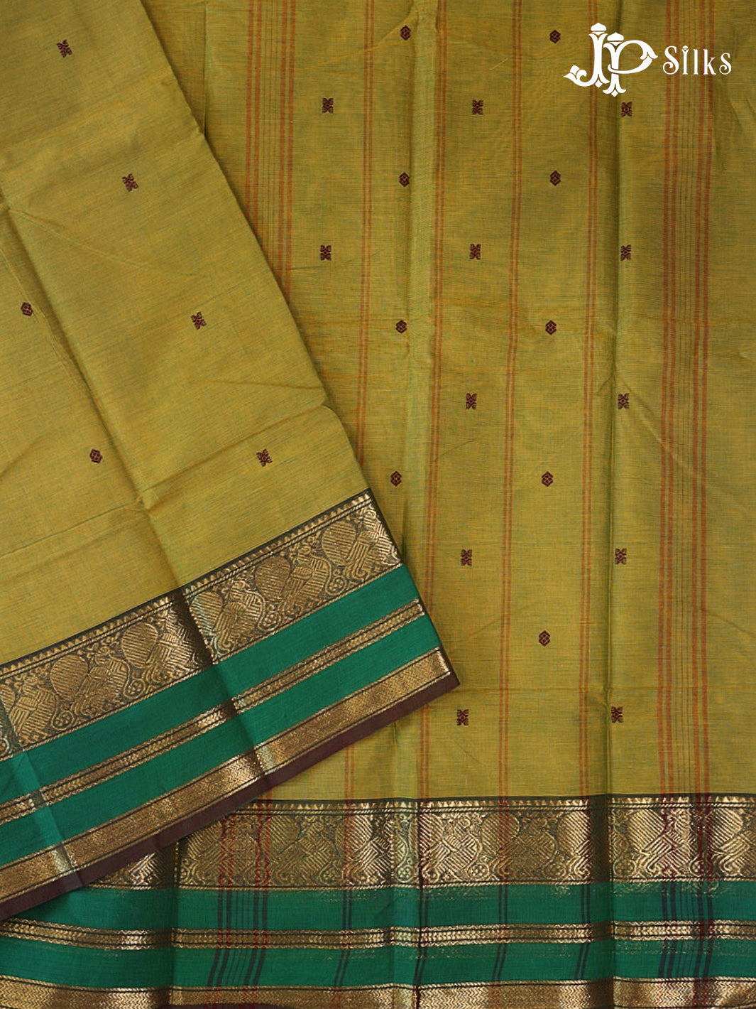 Mustard Green Theni Cotton Saree - G896