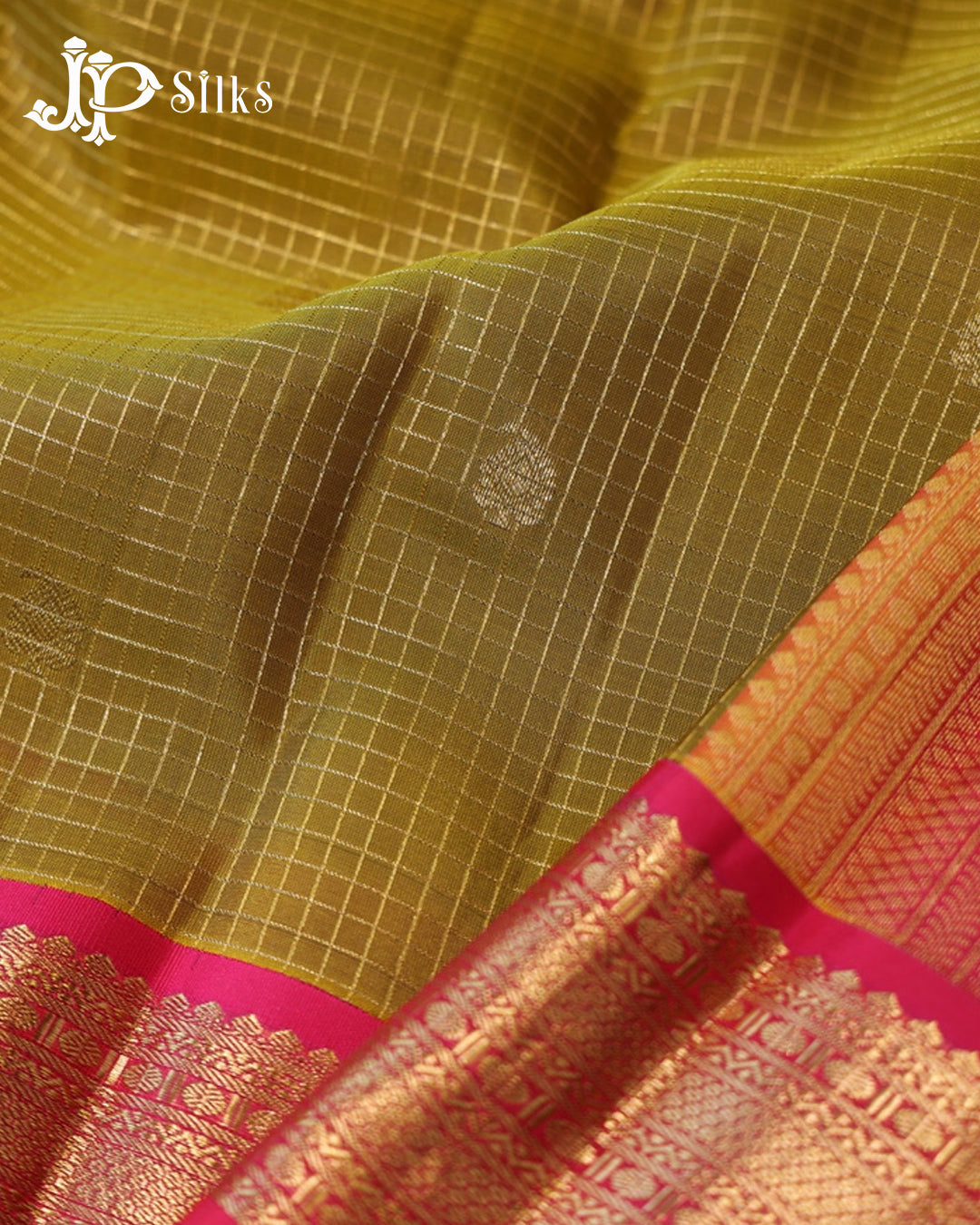 Mehandi Green & Rani Pink Pure Silk Mix Saree - G937