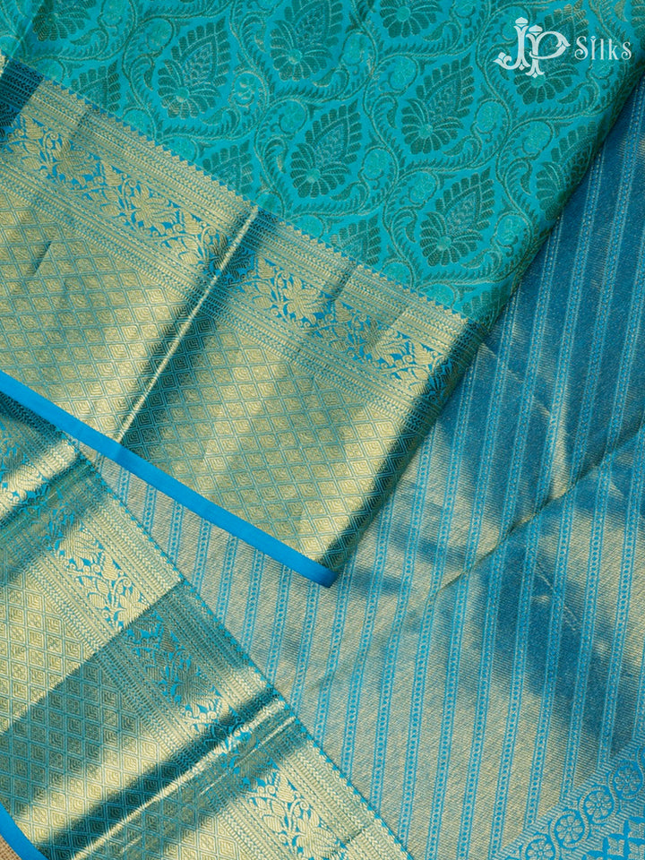 Sky Blue Kanchipuram Pure Silk Saree - D7761