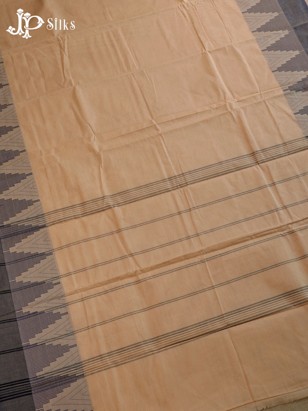 Beige Chettinad Cotton Saree - F2723