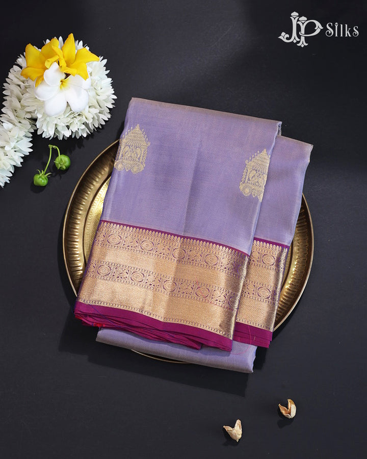 Dual Shade Purple & Magenta Pink Pure Silk Mix Saree - G926