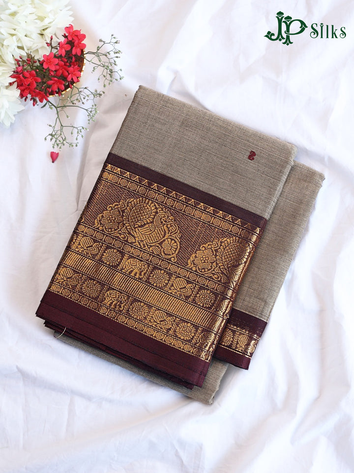 Cloud Grey Theni Cotton Saree - G884