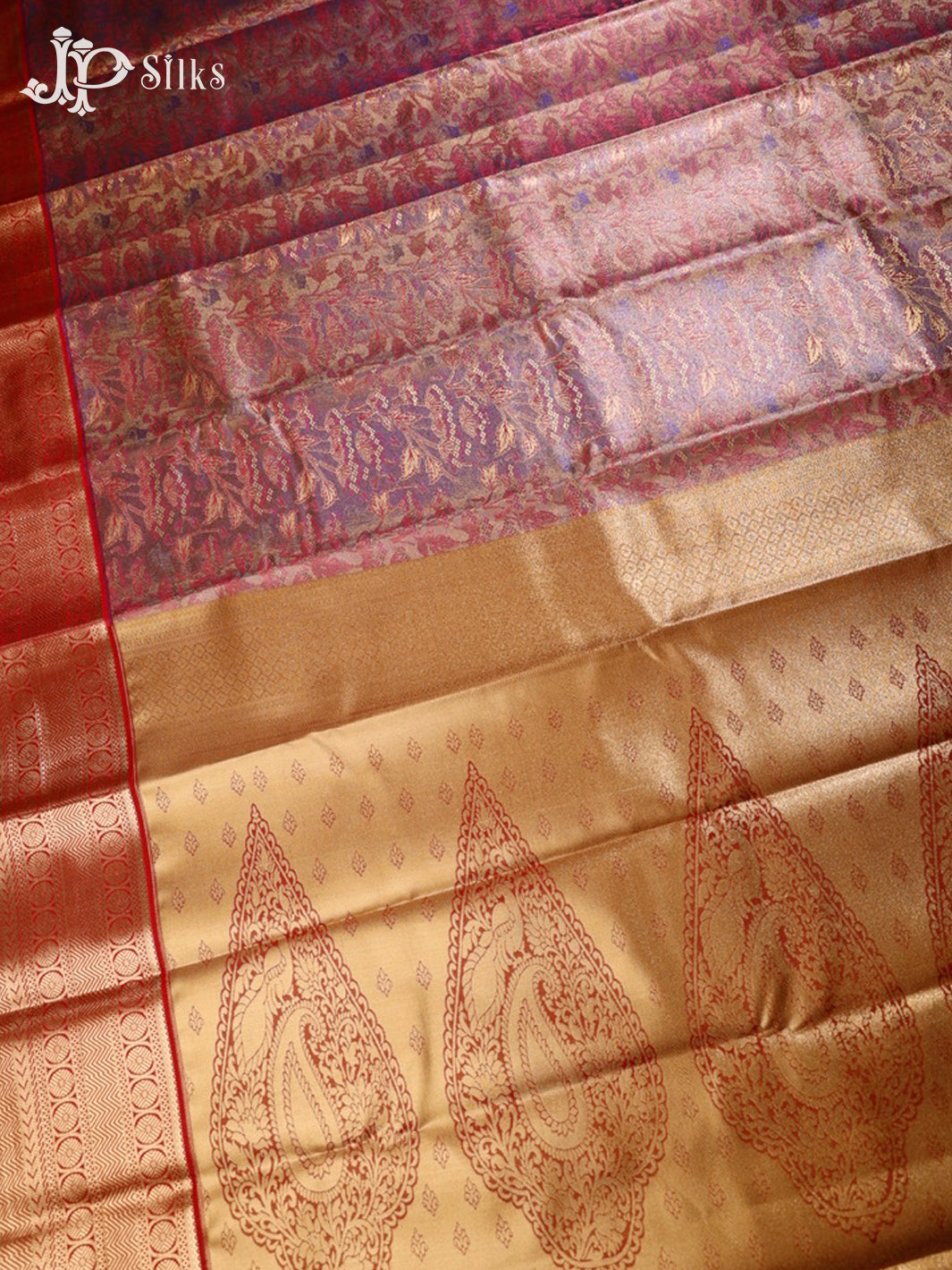 Magenta, Red and Blue Art Silk Saree - G302
